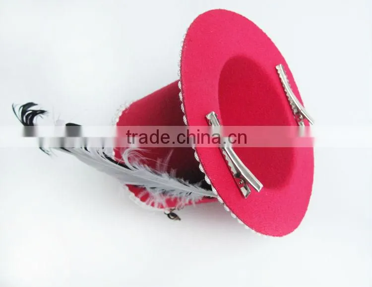 MYLOVE 9cm red feather top hat fascinations costumes fascinator MLGM034