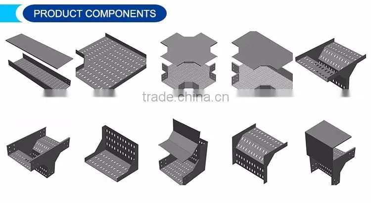 Solid Electroplated Salt Spray Galvanized Cable Trunking Duct , Perforated Cable Duct