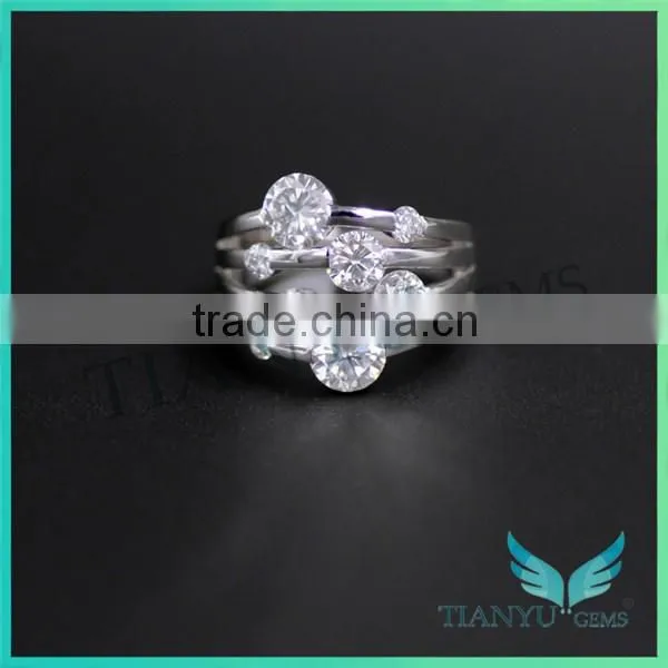 Moissanite online store platinum moissanite 2carat eternity wedding ring