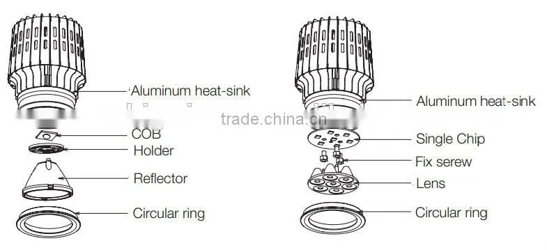 10W 15W recessed led cob ceiling downlight BW8207