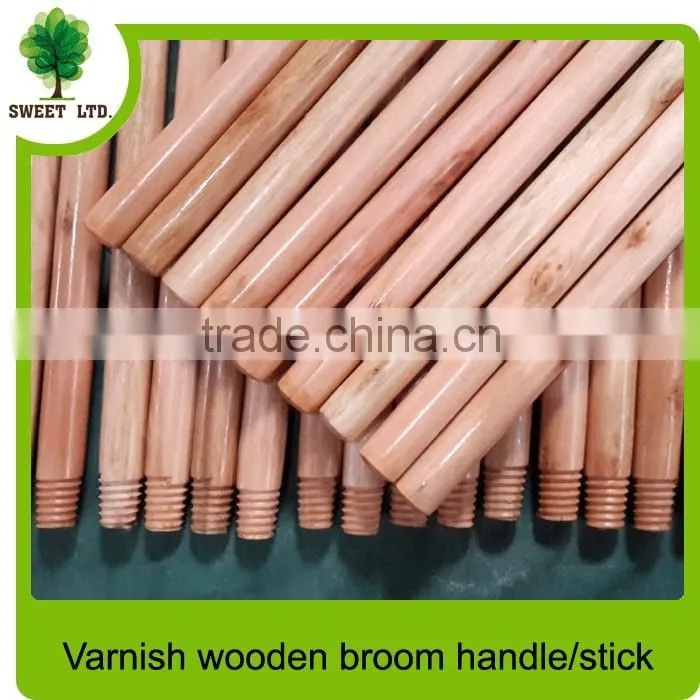 Varnished wooden broom handle farm tools wooden shovel handle sticks