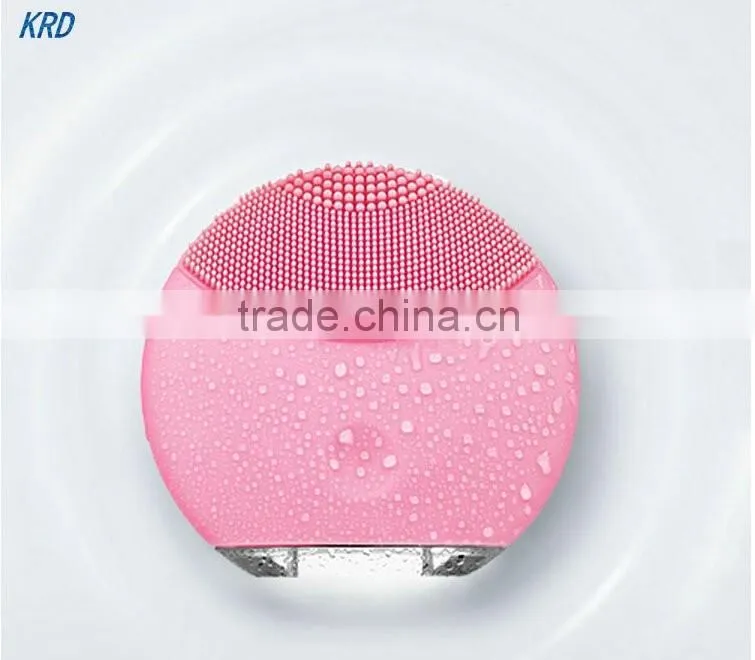 Silicone waterproof facial brush , silicone vibration facial massager