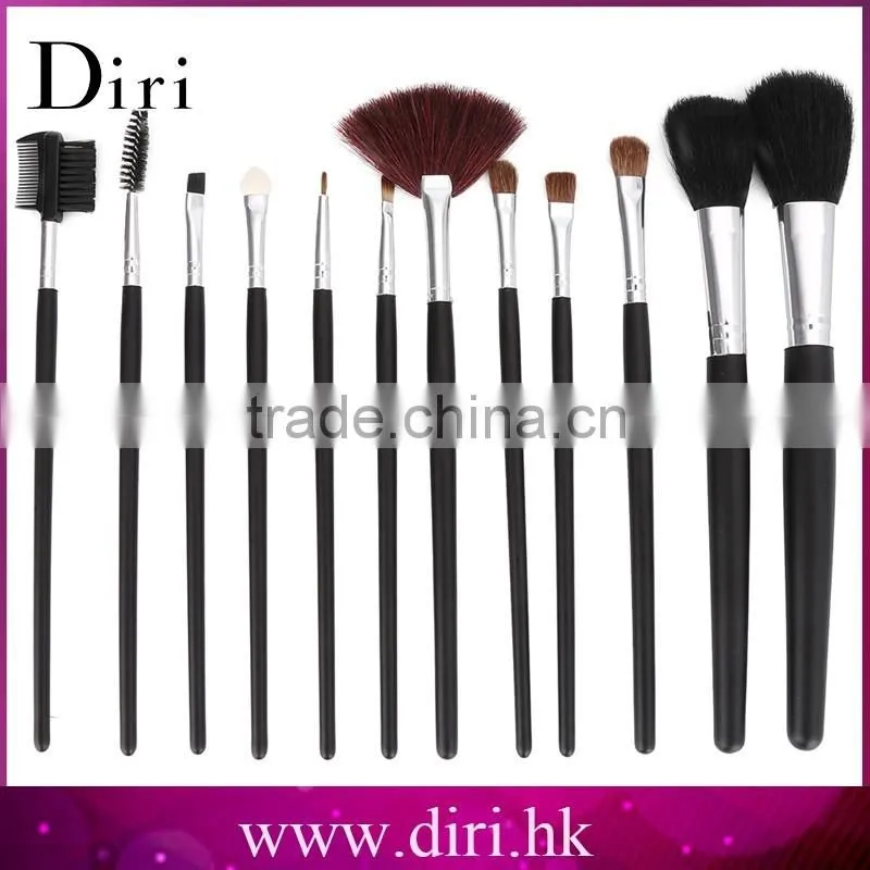 12pcs Make Up Brushes With Steel Handle Professional Makeup Powder Foundation Brushes with Black Storage Bag
