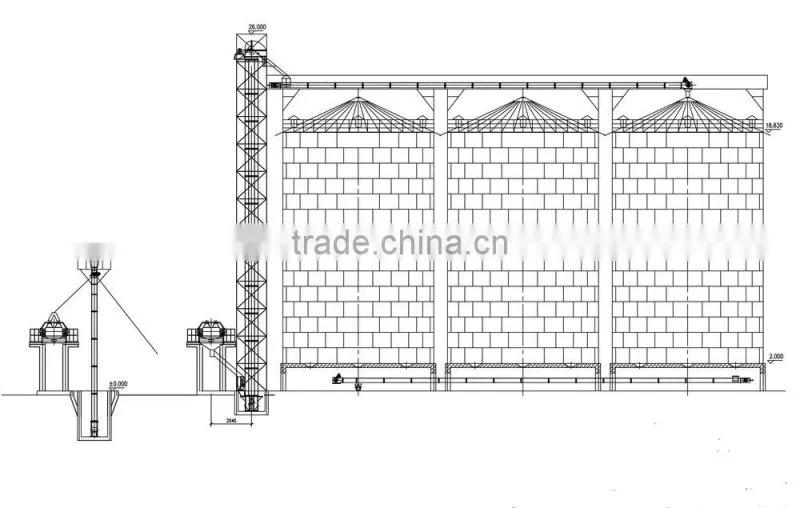 FDSP designing Galvanized Steel Grain Storage Silo rice husk silo