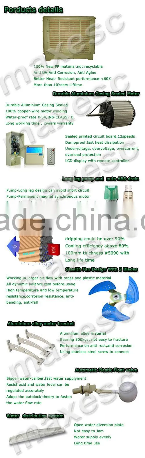 Evap industrial warehouse 18000m3/h airflow swamp cooler