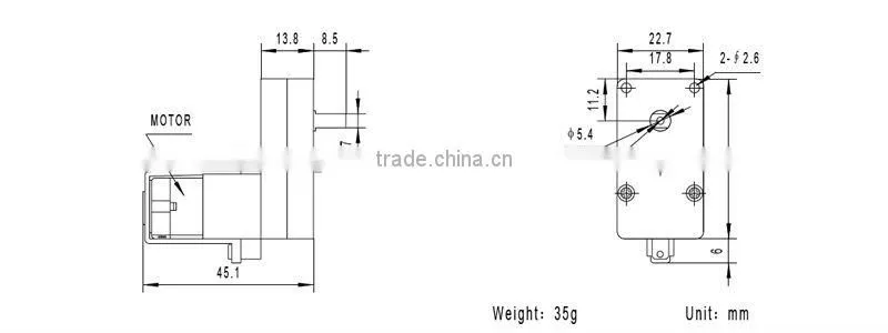 6V low speed dc plastic gear toy motor
