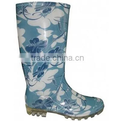 Women's Shiny Solid Black PVC Rain and Garden Boot