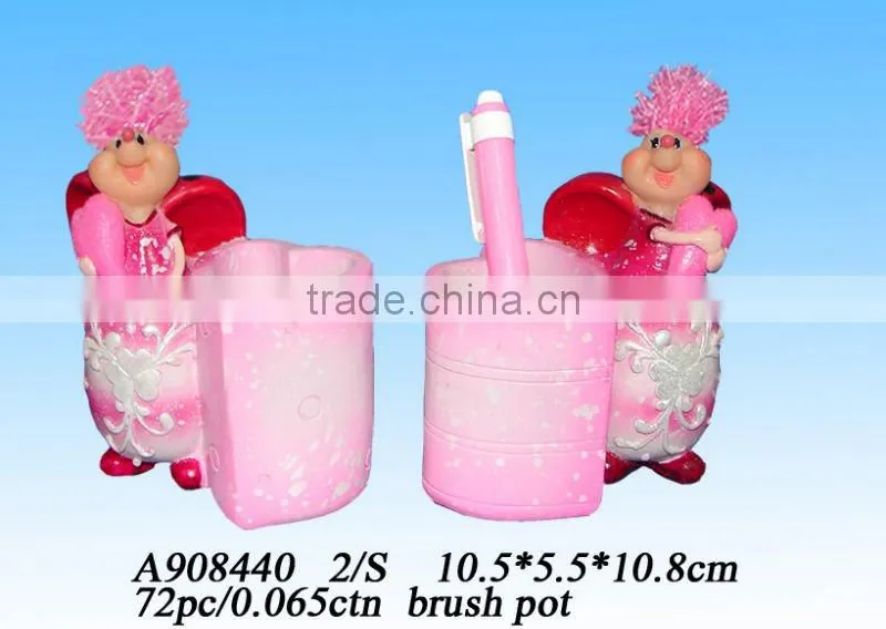 promotion resin brush pot - beetle home decoration