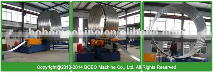 Spiral corrugated steel culvert pipe forming machine