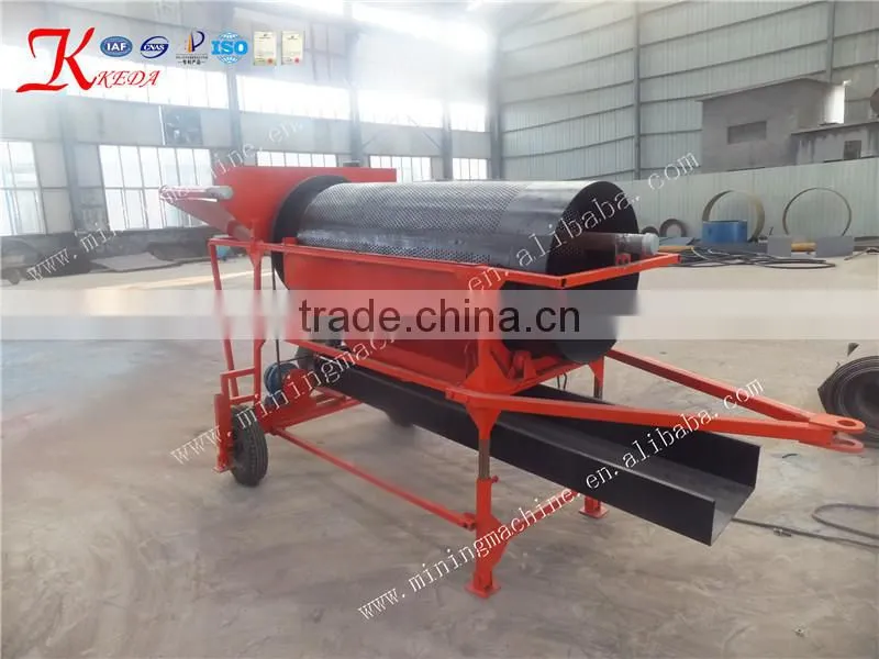 Portable Alluvial gold mini Gold Trommel screen for Ghana