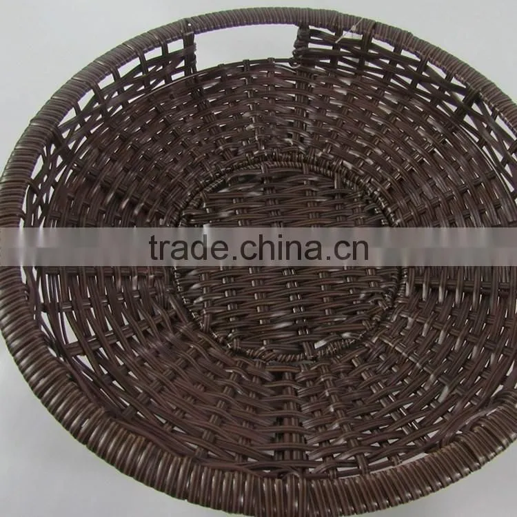 S&D High quality material supermarket display basket/woven basket fruit vegetable display rack