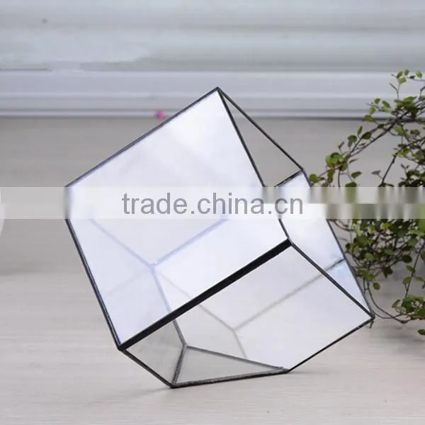 Glass succulent pots /decorating glass ornaments/hanging glass geometric planter