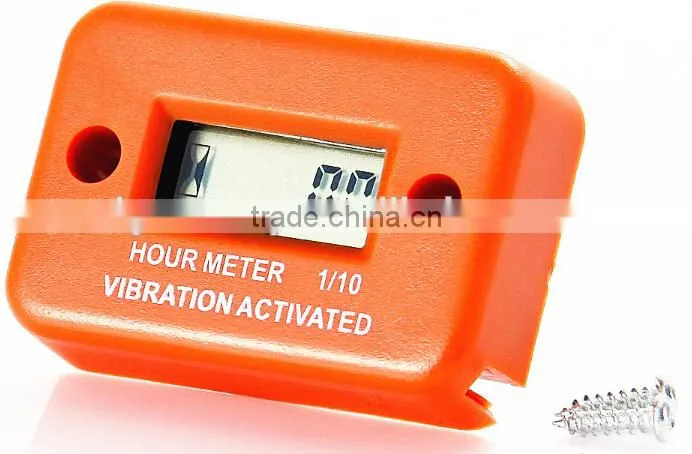LCD display waterproof viration activated timer electronic hour meter for ATV motorcycle