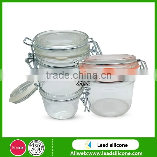 Various Size Foie Gras Glass Jar With Sealed Ring,Food Storage Glass Jar With Metal Clip
