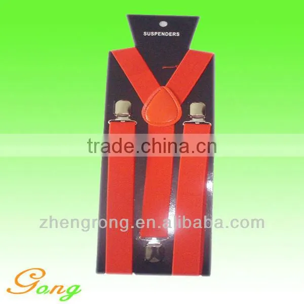 Lady's cheap elastic new fashion design orange suspenders