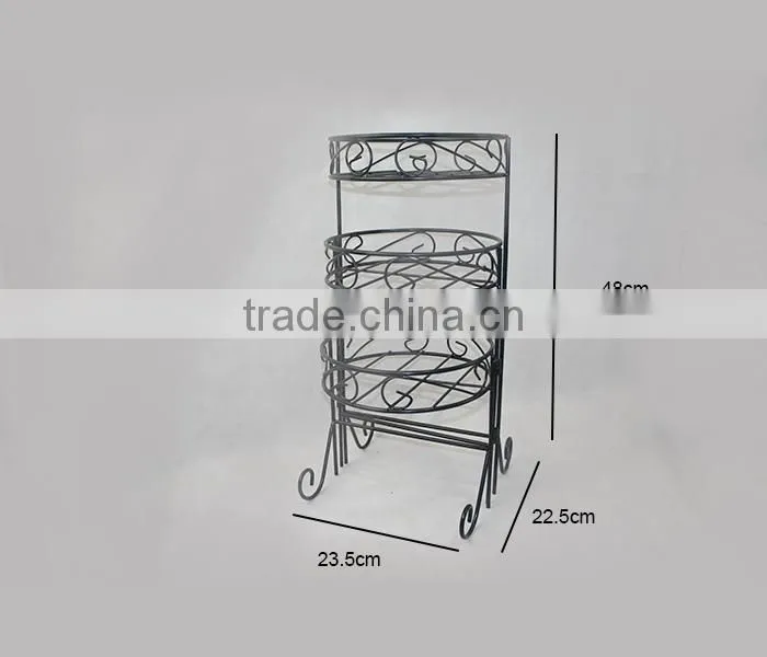 3 Tier Decorative Black Metal Plant Stand Flower Stand Multi Planter Flower Pot Racks