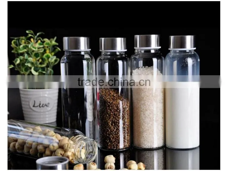 Haonai sports glass water bottle custom logo with lids and sleeves
