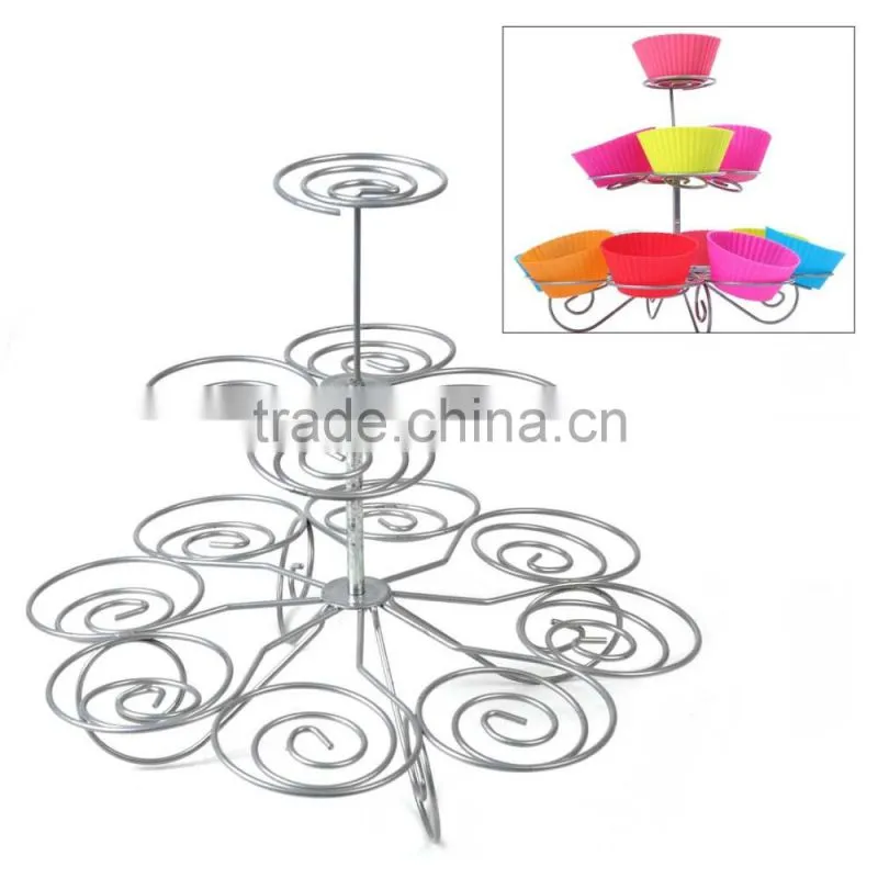 13 Cups Wedding Party 3 Tier Metal Wire Cupcake Stand