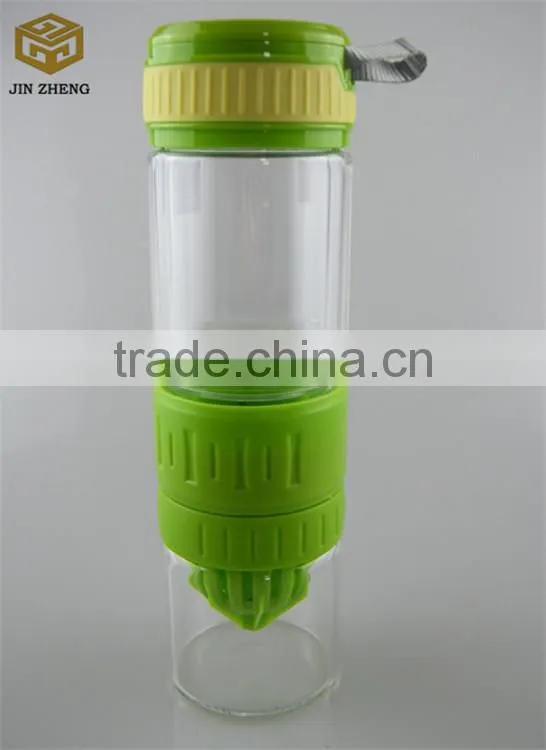 hot sale glass lemon water bottle / Fresh juice drinking cup
