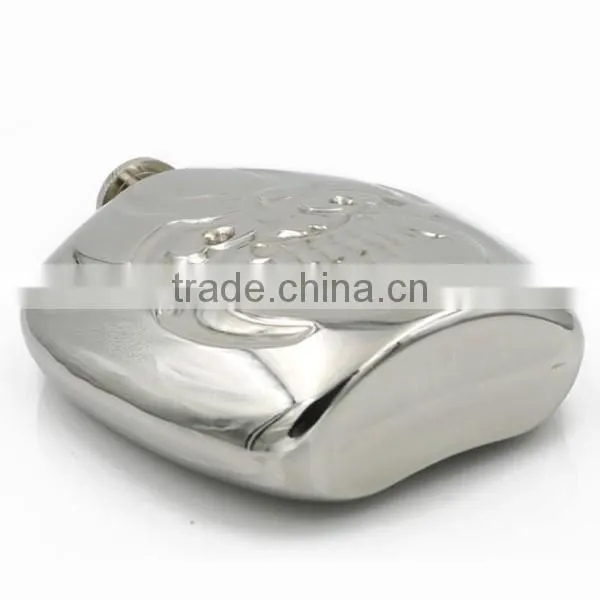 Stainless steel hip flasks laser welding mirror demon wine bottle 6 oz