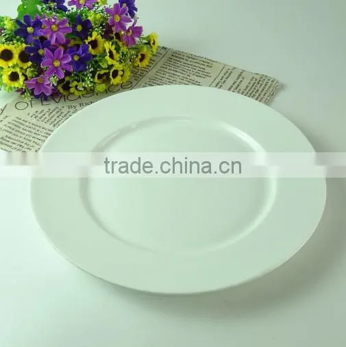New design restaurant ceramic 10inch round plate wholesale white porcelain round plate