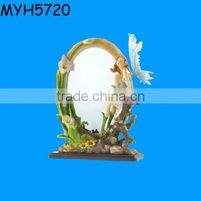 Gothic resin skull hand mirror crafts