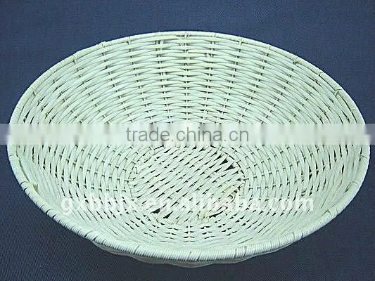 Black/White plastic rope woven and iron frame storage caddy tray