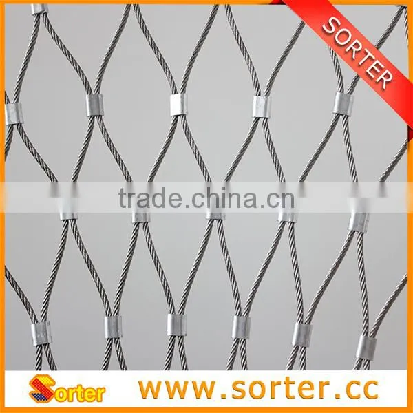 Woven type stainless steel rope mesh for farm/zoo fence