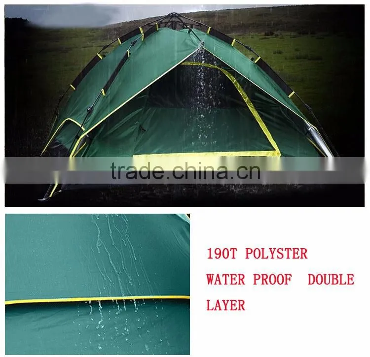 automatic style outdoor camping double layer 3-4 person family water proof tent