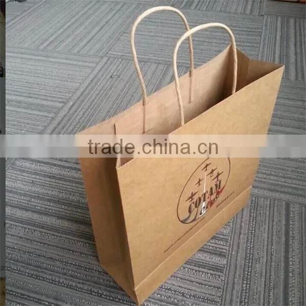 2017 China hot sales custom gift paper bags with round handles