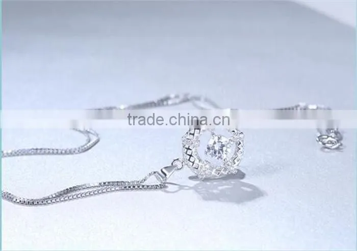 Fashion jewelry necklace 925 silver hollowed-out pendant charms for jewelry making