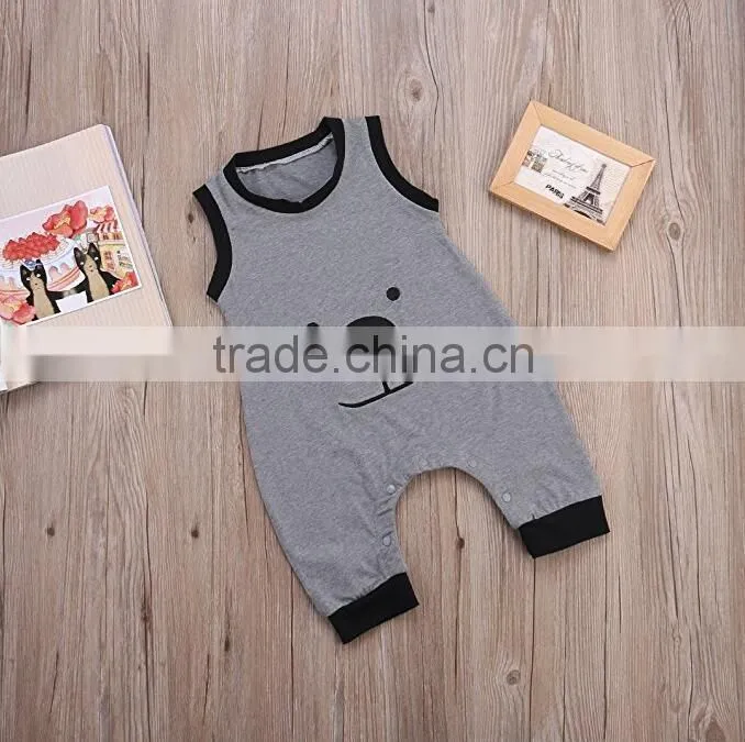 Newborn Baby Clothes Custom Cotton sleeveless smocked Baby Romper cute kids clothing