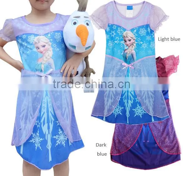 2014 New Fashion Girls Kids Baby Tutu Dress One Piece Tops Short Sleeve Skirts 1-9Y SV005259#