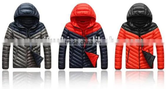 new design customize man quilted winter jacket thick warm down filled coats for men