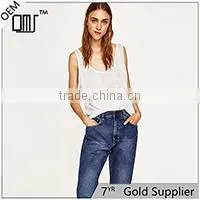 Wholesale back cutout dropped armholes stringer loose yoga gym tank top
