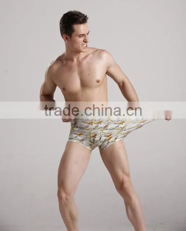 2015 yellow viscose middle waist men boxer