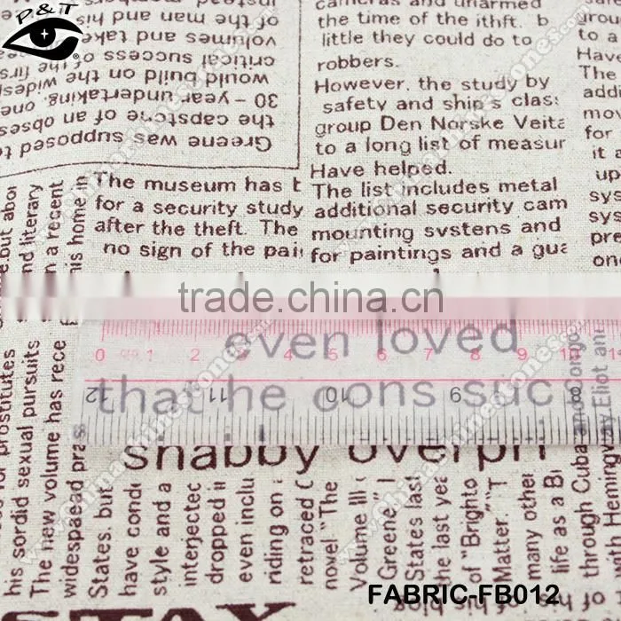 News Paper Printing Canvas Fabric Cotton/Linen Fabric Zakka Household Textile Cloth
