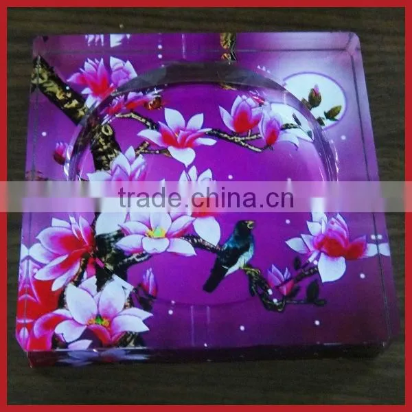 2013 New Design Square Cut Crystal Ashtray For Wedding Souvenir