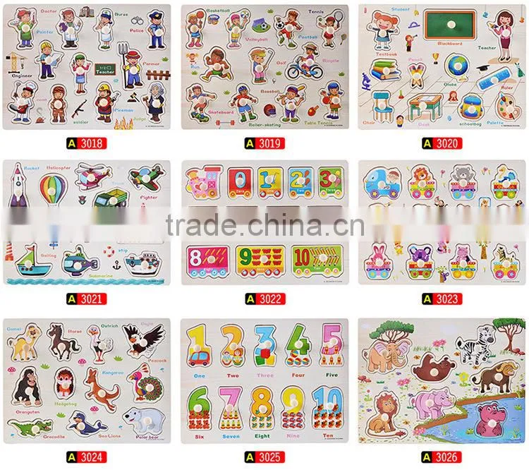 2017 toys puzzle Wooden toy letters puzzle wooden alphabet learning toy