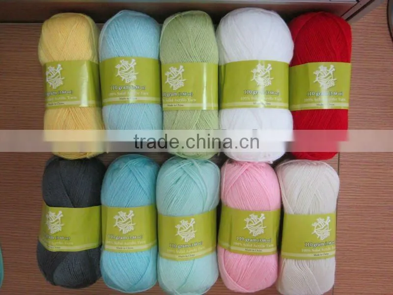 hand knitting acrylic yarn 100%