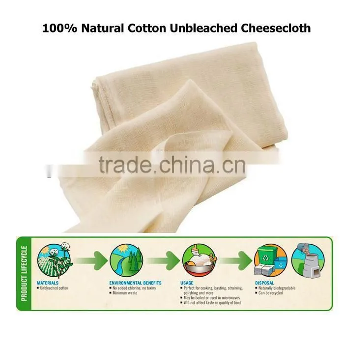 Grade 90 Unbleached Cheesecloth Fabric Ultra Fine 100% Natural Cotton Cheese Cloth 2 Square Yards
