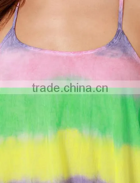 Tie dye brazil tank top, wholesale rainbow tank top women
