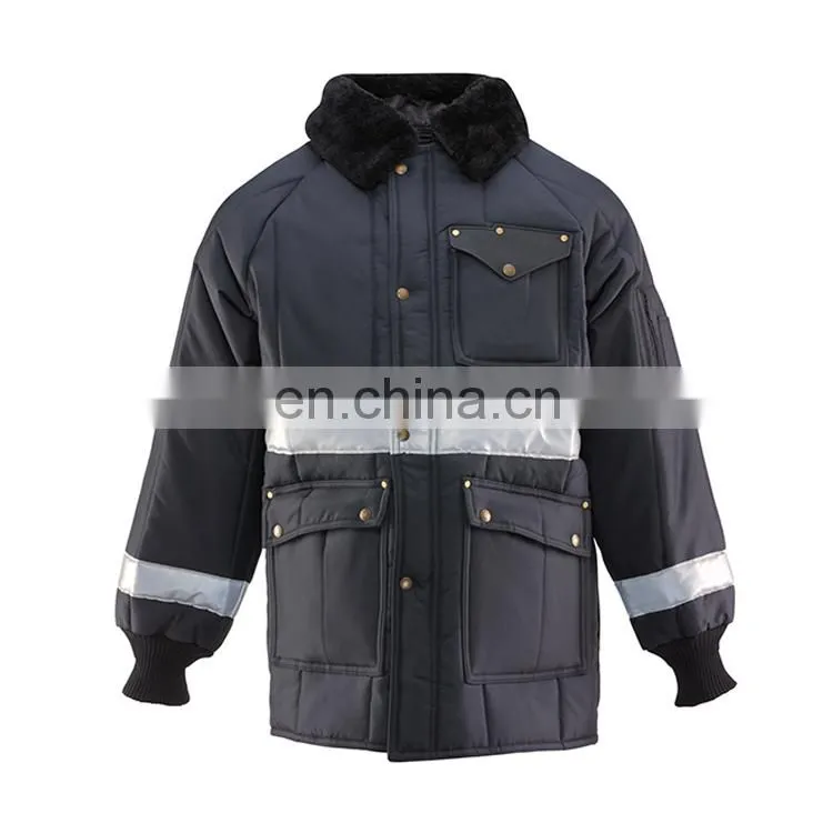 Low temperature resistant cold proof cold room freezer fleece jacket with reflector