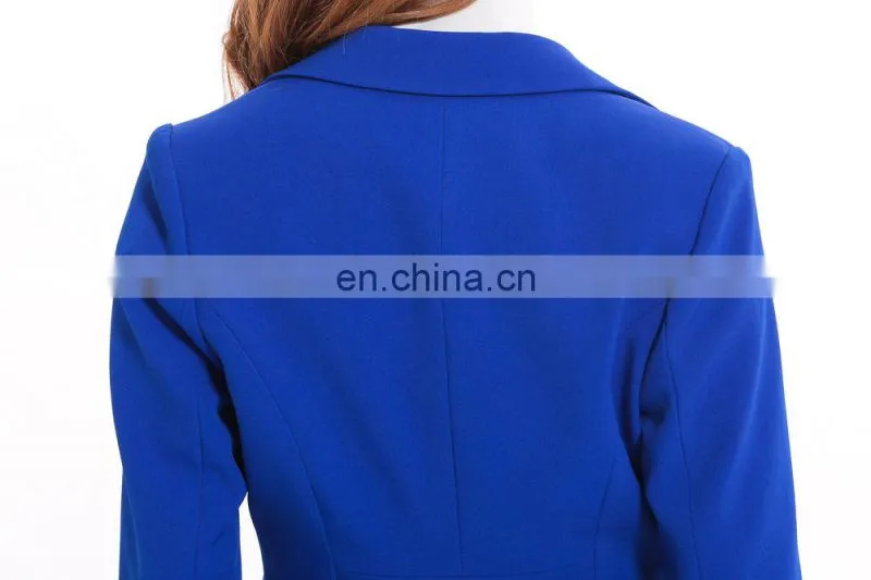 One button blue colour combination women suits fit for solemn occiasion