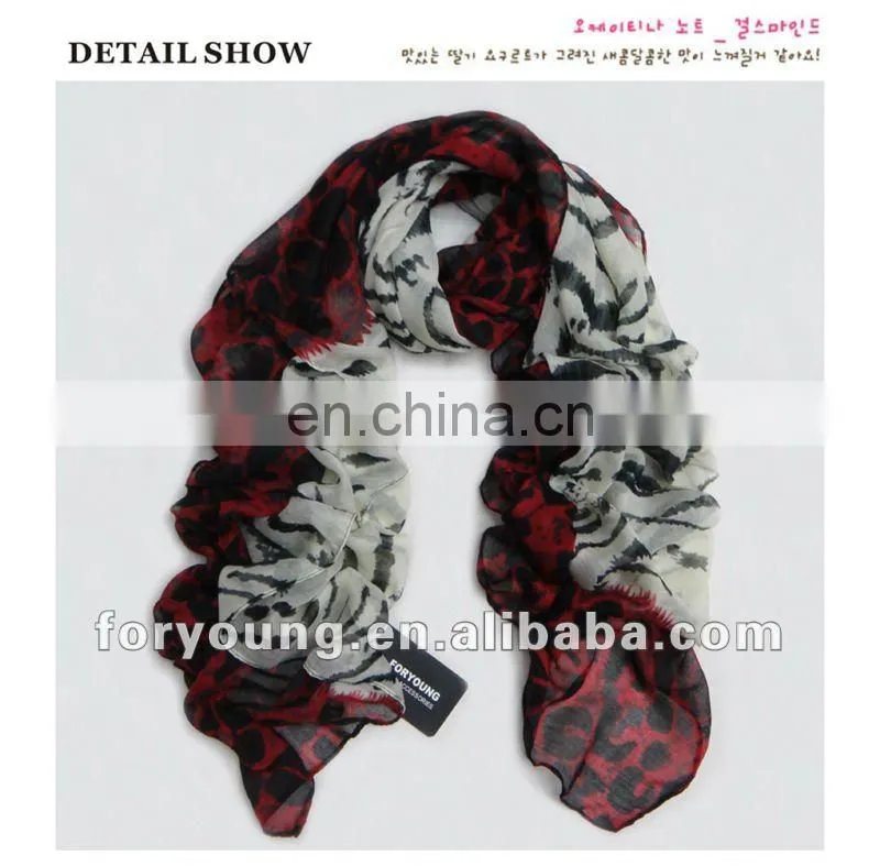 fashion zebra red leopard print scarf