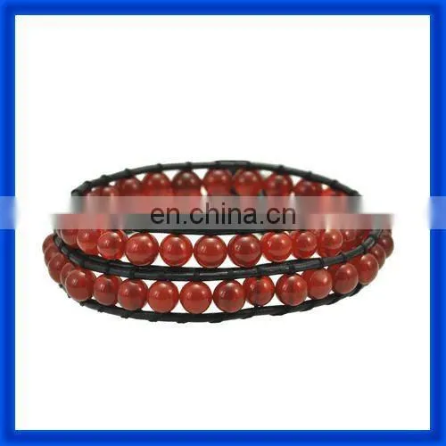 new 2014 Heliotrope Round Beaded Bracelets Jewelry Wire Wrap TPCL162#