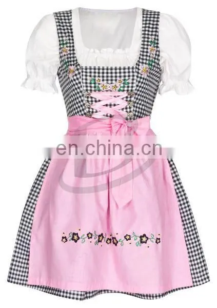 Handmade"Black 100%Cotton Dirndl German Bavarian Dress (Oktoberfest Dirndl)