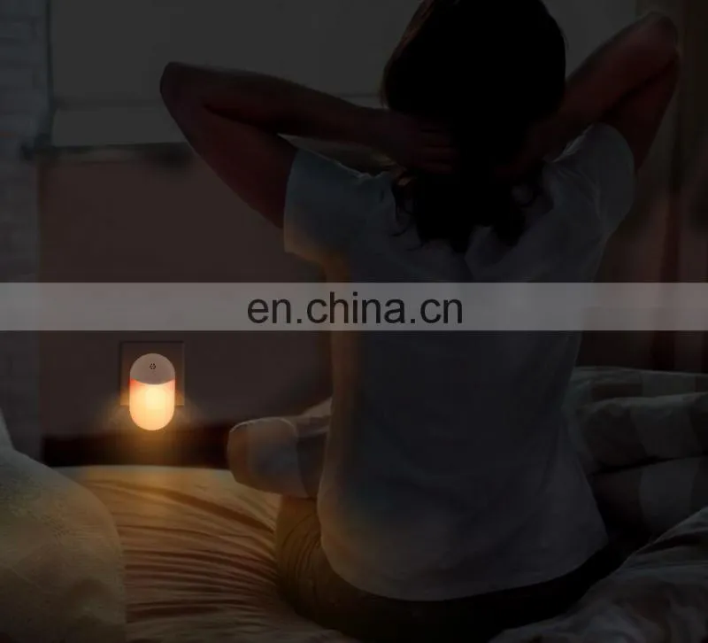 2019 amazon hot sale plug in 2 pcs for 1 pack Motion Activated warm white lighting led night light with light sensor