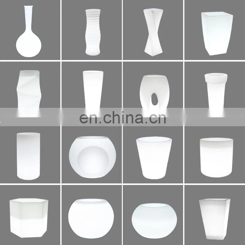 IP64 led 16color flashing home decoration plastic led white flower vase with led color