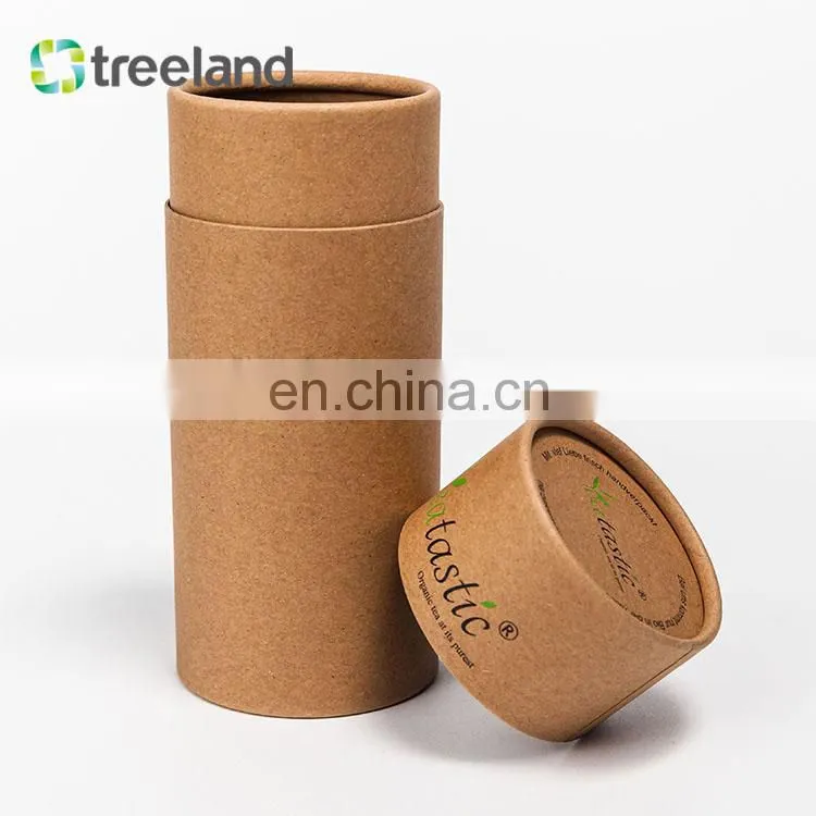 Biodegradable recycled kraft paper cylinder tea packaging boxes